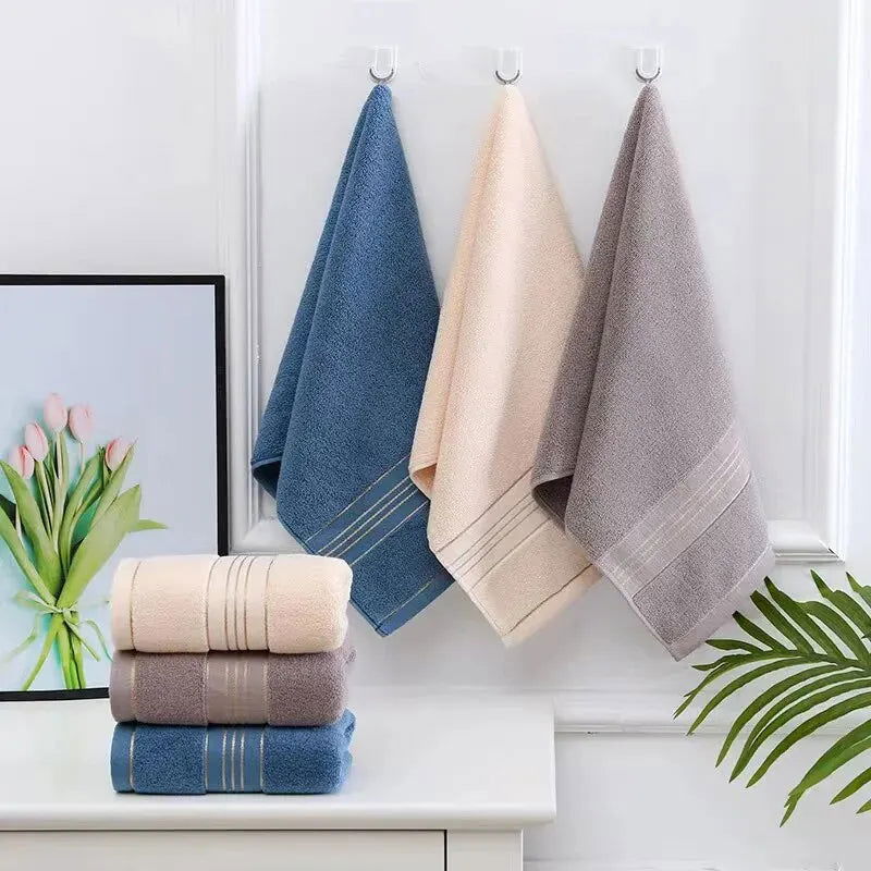 2 Towels Thickened Absorbent Towel Pure Cotton Quick Absorbent Soft Quick Dry Thickened Face Towel - Slobuy