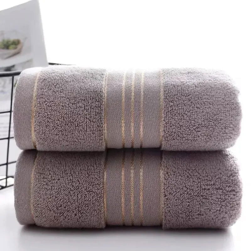 2 Towels Thickened Absorbent Towel Pure Cotton Quick Absorbent Soft Quick Dry Thickened Face Towel - Slobuy