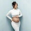 2 in 1 Maternity Dresses For Photo Shoot Sexy Long Sleeve Tops Clothing Elastic Fabric Slim Fit Two Piece Set For Pregnant Women - Slobuy