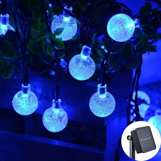 Solar Crystal Globe LED String Lights 60 LED 8 Lighting Modes IP65 Fairy Light Christmas Garland For Garden Party Decor 1pc/2pcs - Slobuy