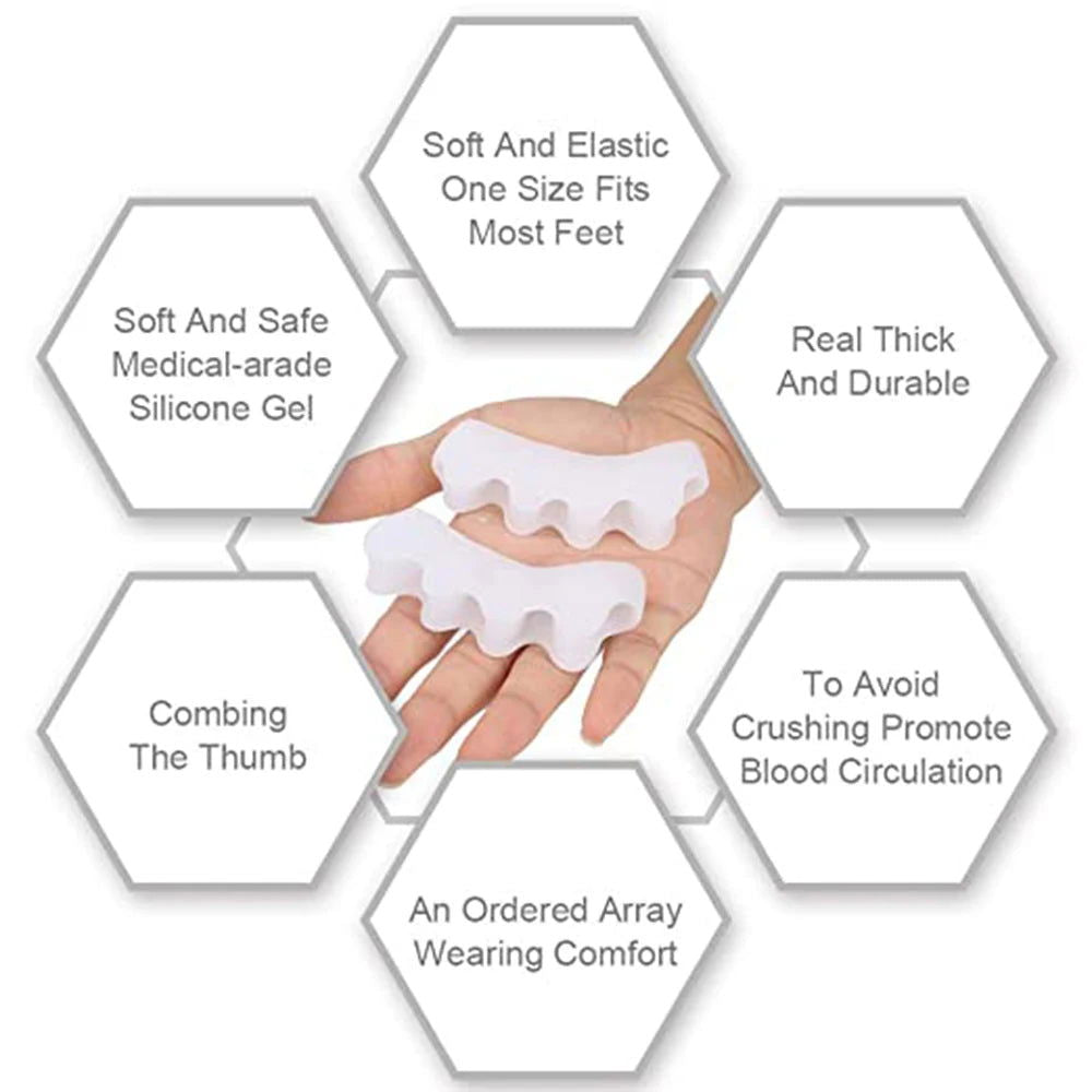 2pcs=1pair New Protective Toes Separator Suitable Bunion Corrector Material Soft Gel Straightener Spacers Stretchers Care Tool - Slobuy
