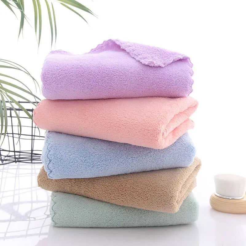 2pcs Adult Coral Wool Bath Towel Set High Absorption Soft Coral Hair Facial Swimming Towels Bathroom Microfiber Towel Set - Slobuy