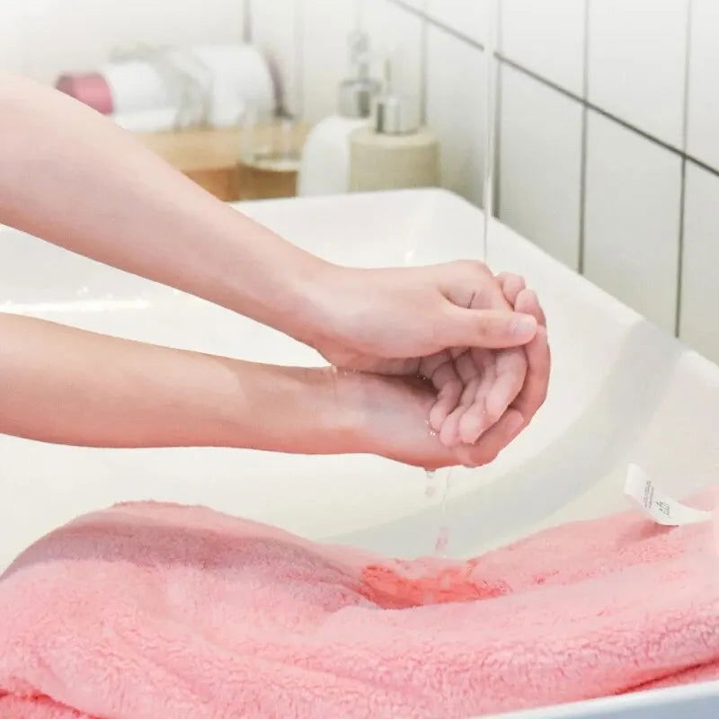 2pcs Adult Coral Wool Bath Towel Set High Absorption Soft Coral Hair Facial Swimming Towels Bathroom Microfiber Towel Set - Slobuy