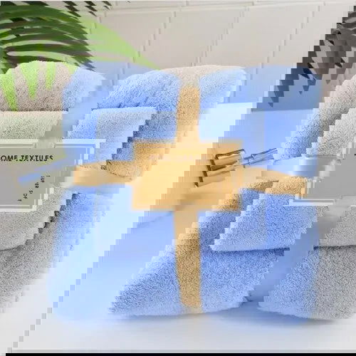 2pcs Adult Coral Wool Bath Towel Set High Absorption Soft Coral Hair Facial Swimming Towels Bathroom Microfiber Towel Set - Slobuy