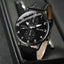 2pcs Black Round Quartz Watch With Leather Bracelet Men Business Watch Fashion Casual For Daily Sports - Slobuy