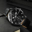 2pcs Black Round Quartz Watch With Leather Bracelet Men Business Watch Fashion Casual For Daily Sports - Slobuy