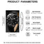 2pcs Black Round Quartz Watch With Leather Bracelet Men Business Watch Fashion Casual For Daily Sports - Slobuy