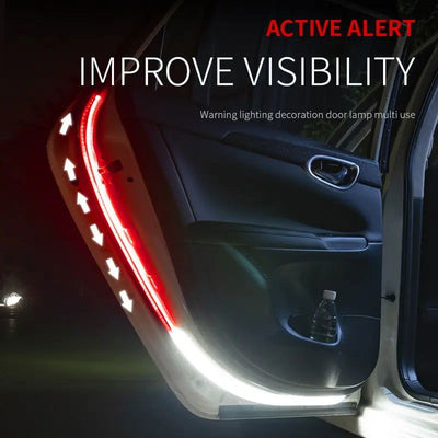 2pcs LED Car Door Opening Warning Atmosphere Light Strip 120cm Decoration Welcome Decor Ambient Lamp Safety Auto Accessories 12v - Slobuy