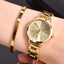 2pcs Set Watch Luxury Women Simple Dial Hollow Strap Fashion Gold Bracelet Quartz Wristwatch Student Ladies Watches Reloj Mujer - Slobuy