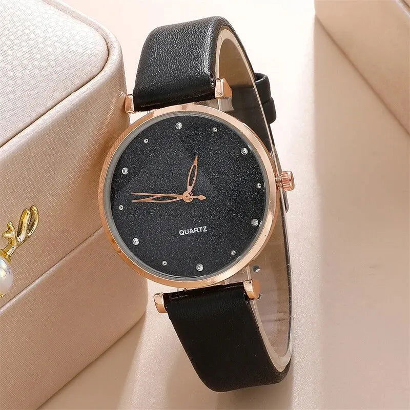 2pcs Set Womens Watches Female Clock Luxury Brand Design Women Watches Simple Fashion Ladies Watches Relogio Feminino - Slobuy