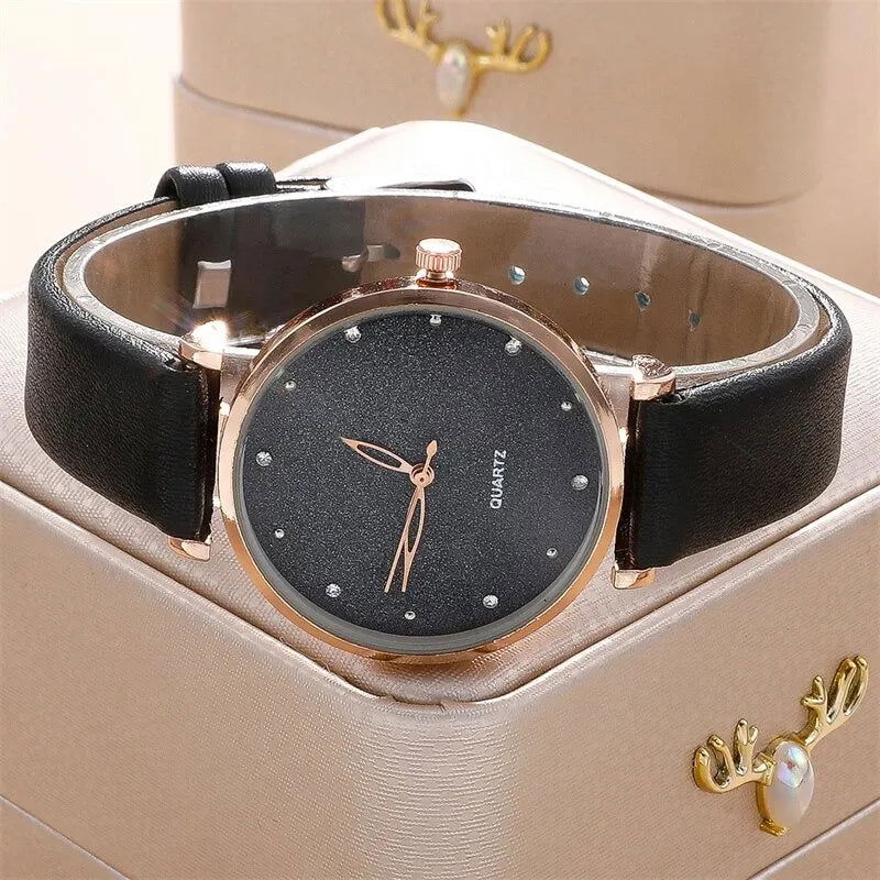 2pcs Set Womens Watches Female Clock Luxury Brand Design Women Watches Simple Fashion Ladies Watches Relogio Feminino - Slobuy