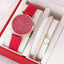 2pcs Set Womens Watches Female Clock Luxury Brand Design Women Watches Simple Fashion Ladies Watches Relogio Feminino - Slobuy