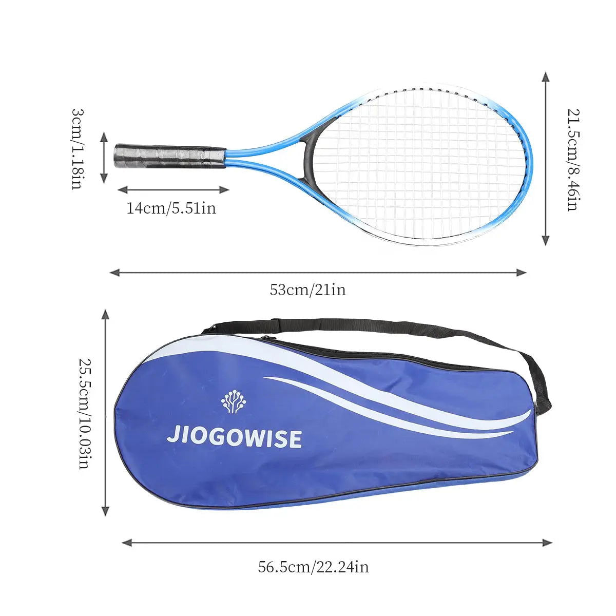 2pcs Tennis Rackets Included Tennis Bag Sports Exercise 21'' Racquet Set Youth Games Outdoor,Suitable for Beginner - Slobuy