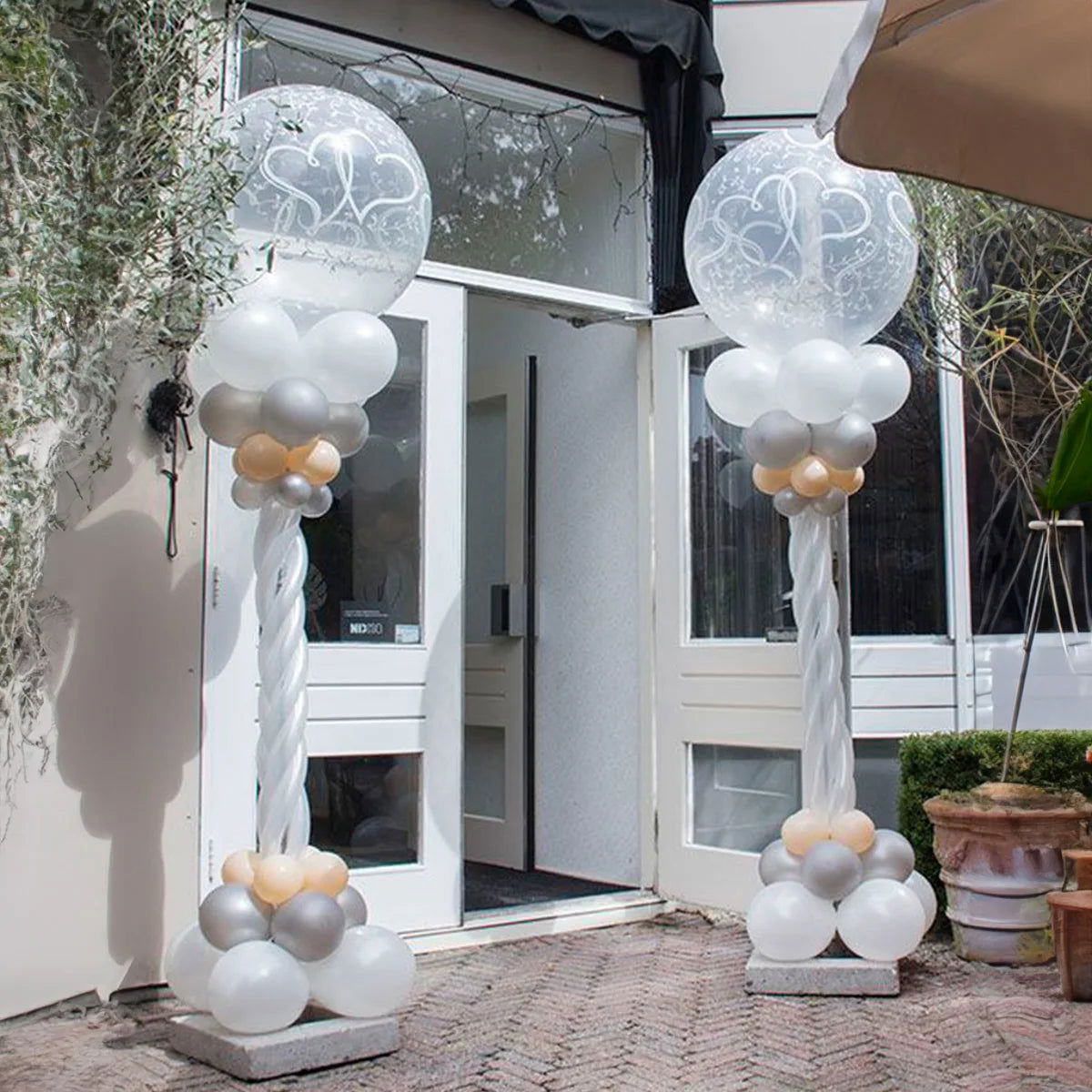 1/2set Adjustable Balloon Column Stand Metal Balloon Stand Holder with Plastic Base for Wedding Decor Birthday Baby Shower Party - Slobuy