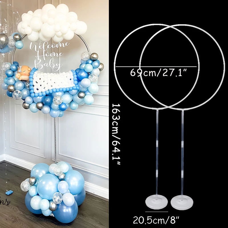 1/2set Adjustable Balloon Column Stand Metal Balloon Stand Holder with Plastic Base for Wedding Decor Birthday Baby Shower Party - Slobuy
