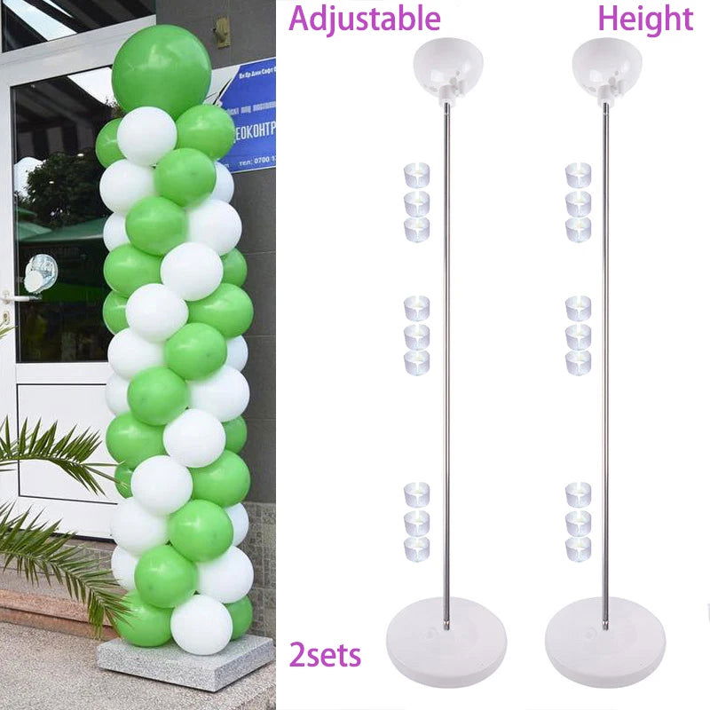1/2set Adjustable Balloon Column Stand Metal Balloon Stand Holder with Plastic Base for Wedding Decor Birthday Baby Shower Party - Slobuy
