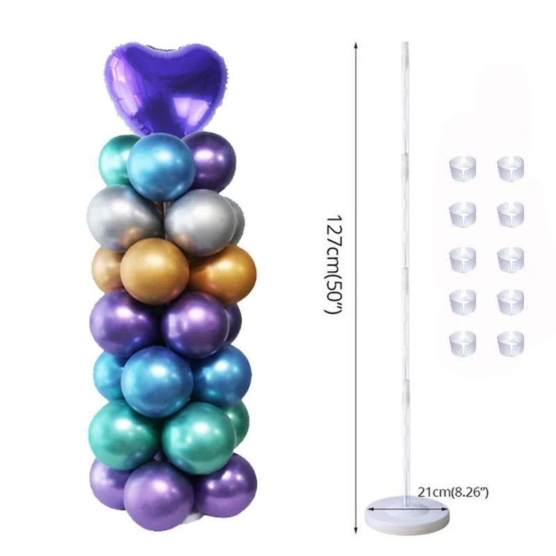 1/2set Adjustable Balloon Column Stand Metal Balloon Stand Holder with Plastic Base for Wedding Decor Birthday Baby Shower Party - Slobuy