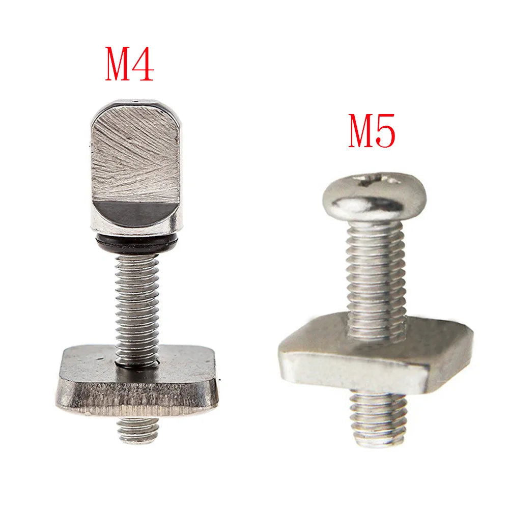 2sets M4 M5 Stainless Surf Fin Screws Plates Surfboard Longboard Screw Channel Sliding Fin Box Plate Smart Screw - Slobuy