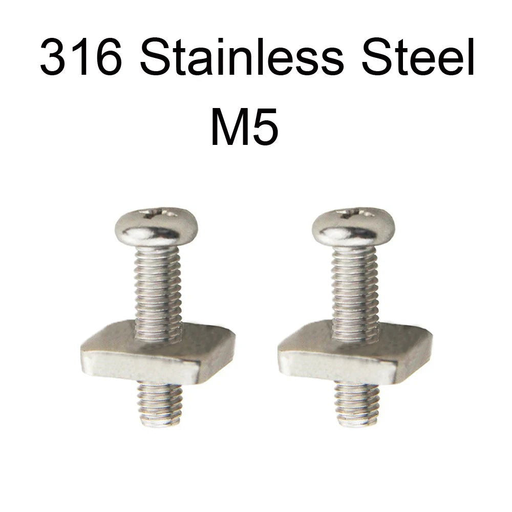 2sets M4 M5 Stainless Surf Fin Screws Plates Surfboard Longboard Screw Channel Sliding Fin Box Plate Smart Screw - Slobuy