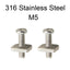 2sets M4 M5 Stainless Surf Fin Screws Plates Surfboard Longboard Screw Channel Sliding Fin Box Plate Smart Screw - Slobuy