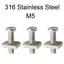 2sets M4 M5 Stainless Surf Fin Screws Plates Surfboard Longboard Screw Channel Sliding Fin Box Plate Smart Screw - Slobuy