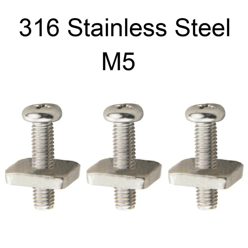 2sets M4 M5 Stainless Surf Fin Screws Plates Surfboard Longboard Screw Channel Sliding Fin Box Plate Smart Screw - Slobuy