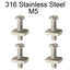 2sets M4 M5 Stainless Surf Fin Screws Plates Surfboard Longboard Screw Channel Sliding Fin Box Plate Smart Screw - Slobuy