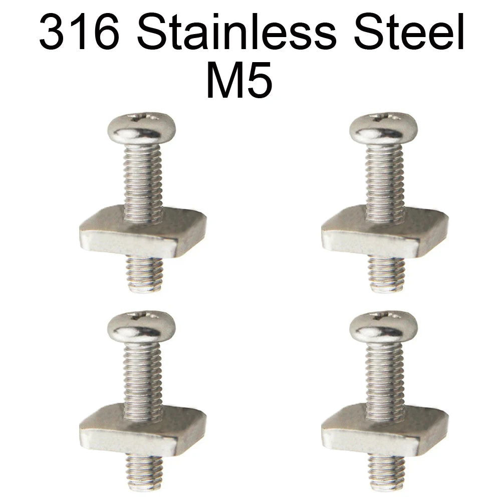 2sets M4 M5 Stainless Surf Fin Screws Plates Surfboard Longboard Screw Channel Sliding Fin Box Plate Smart Screw - Slobuy