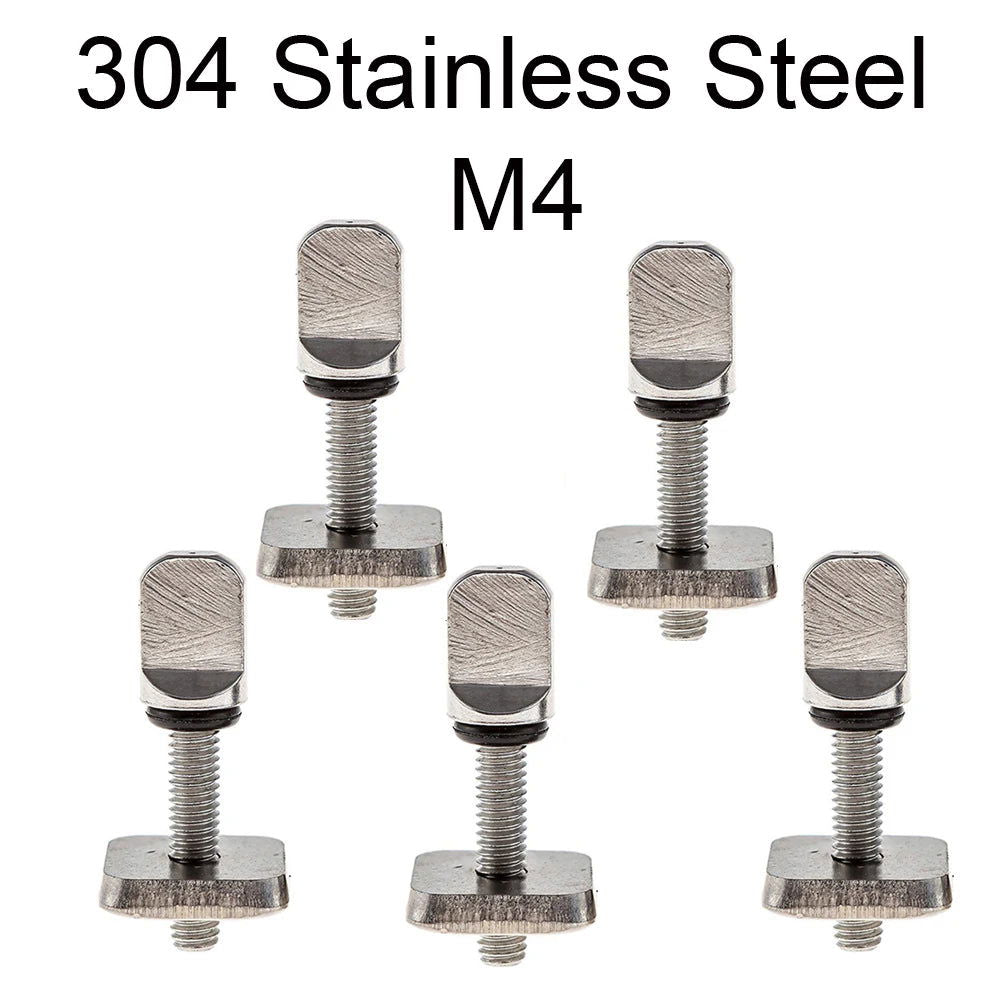 2sets M4 M5 Stainless Surf Fin Screws Plates Surfboard Longboard Screw Channel Sliding Fin Box Plate Smart Screw - Slobuy
