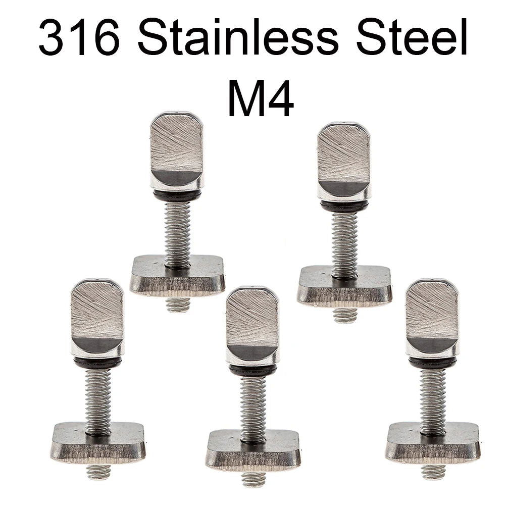 2sets M4 M5 Stainless Surf Fin Screws Plates Surfboard Longboard Screw Channel Sliding Fin Box Plate Smart Screw - Slobuy