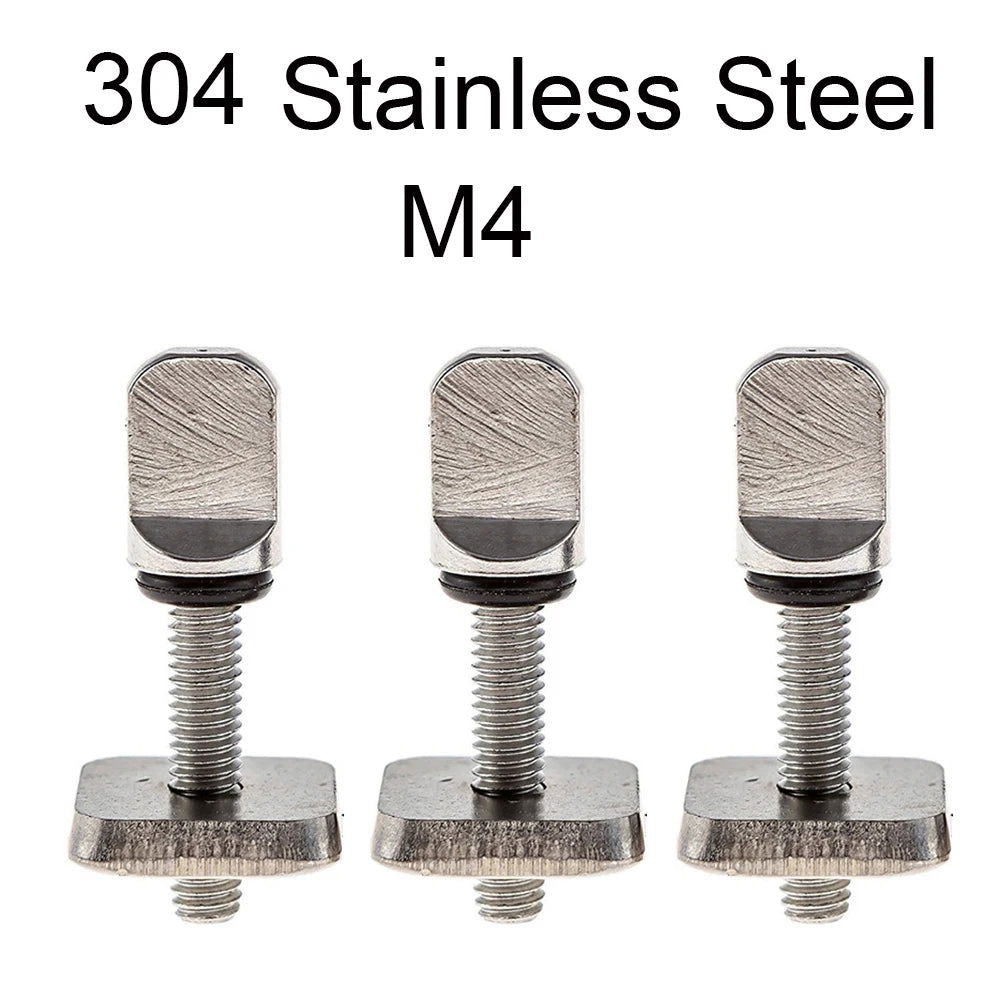 2sets M4 M5 Stainless Surf Fin Screws Plates Surfboard Longboard Screw Channel Sliding Fin Box Plate Smart Screw - Slobuy