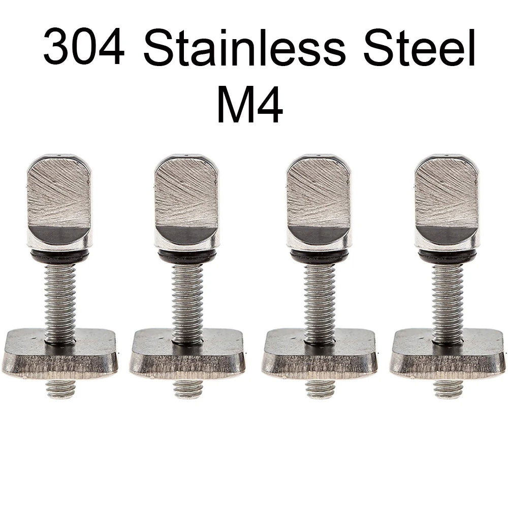 2sets M4 M5 Stainless Surf Fin Screws Plates Surfboard Longboard Screw Channel Sliding Fin Box Plate Smart Screw - Slobuy