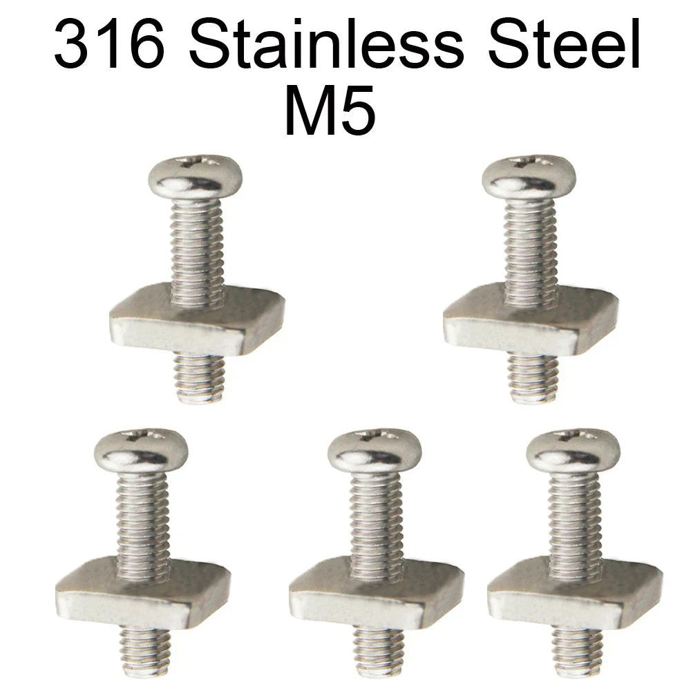 2sets M4 M5 Stainless Surf Fin Screws Plates Surfboard Longboard Screw Channel Sliding Fin Box Plate Smart Screw - Slobuy