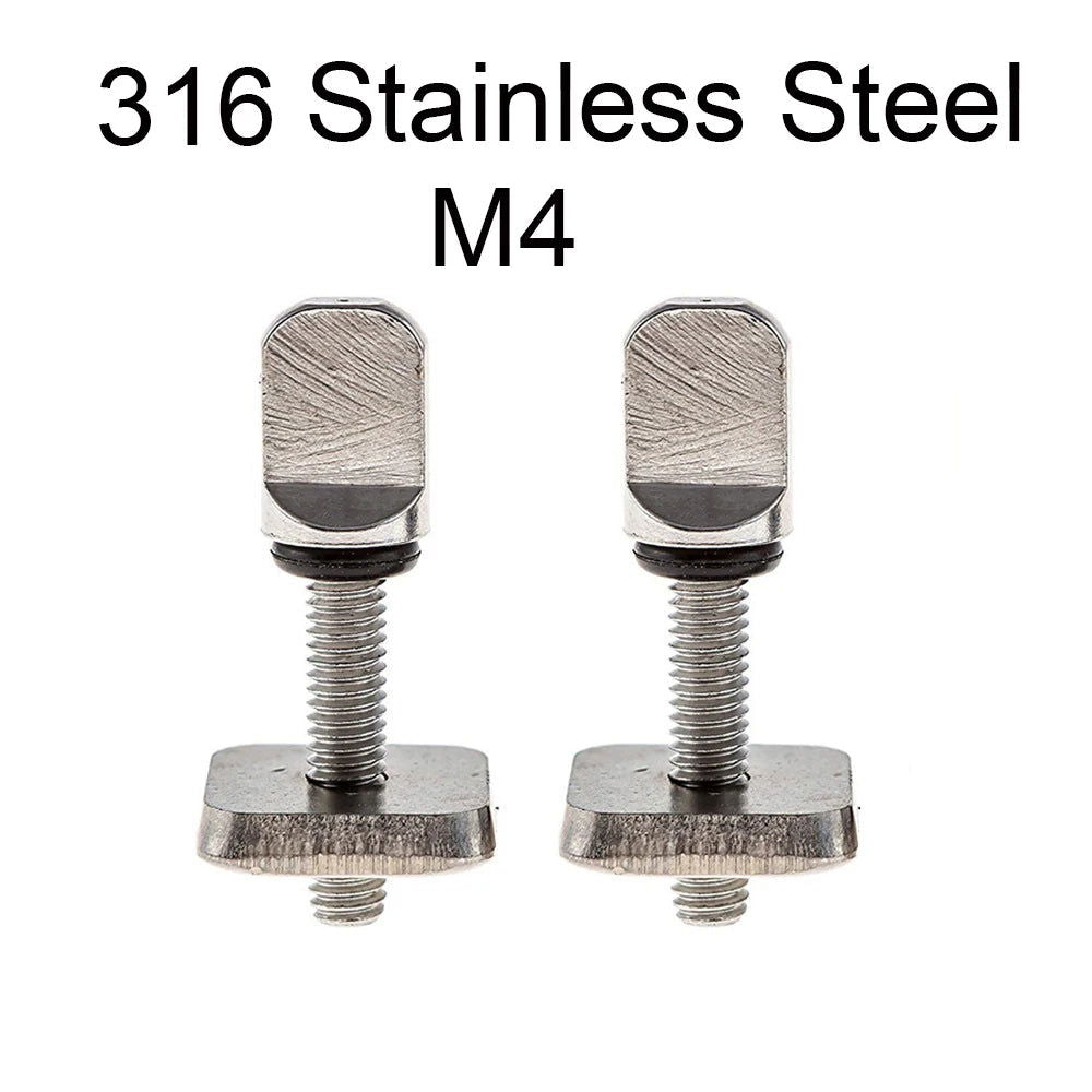 2sets M4 M5 Stainless Surf Fin Screws Plates Surfboard Longboard Screw Channel Sliding Fin Box Plate Smart Screw - Slobuy