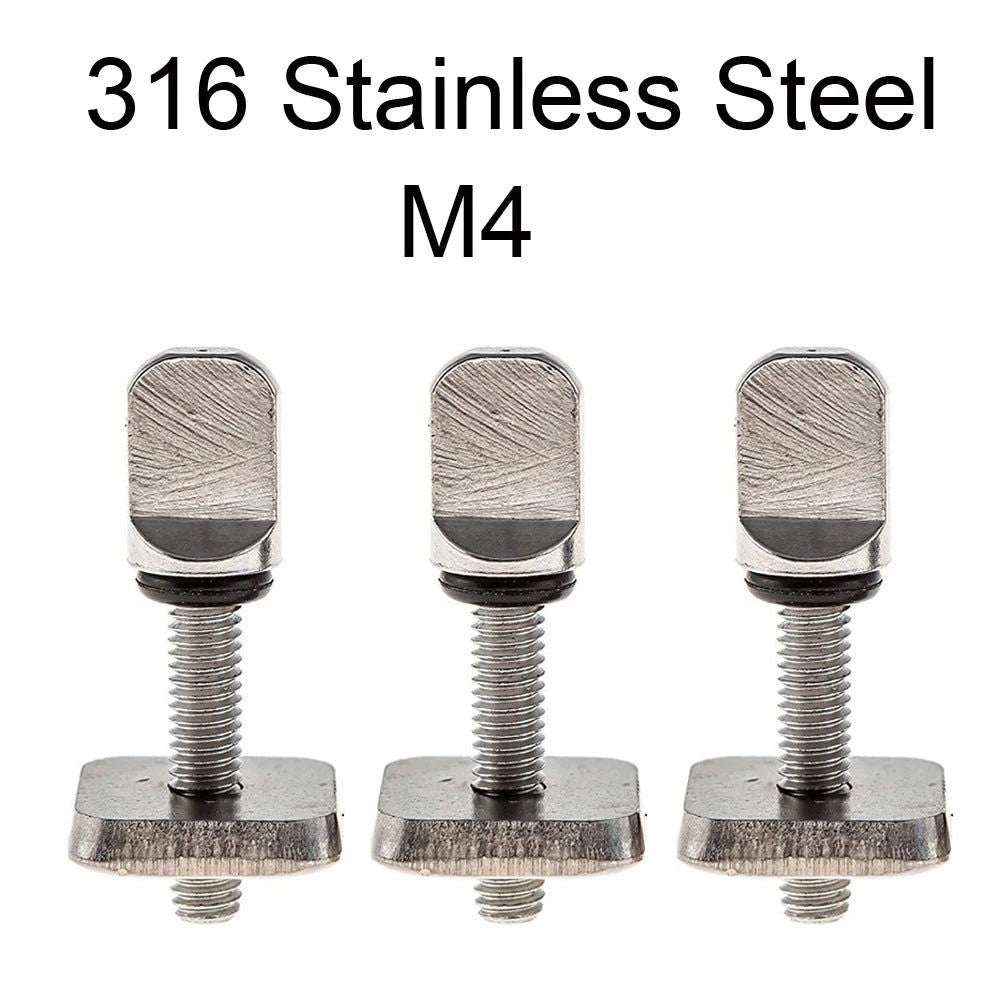2sets M4 M5 Stainless Surf Fin Screws Plates Surfboard Longboard Screw Channel Sliding Fin Box Plate Smart Screw - Slobuy