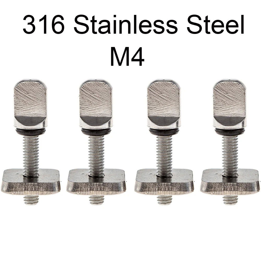 2sets M4 M5 Stainless Surf Fin Screws Plates Surfboard Longboard Screw Channel Sliding Fin Box Plate Smart Screw - Slobuy