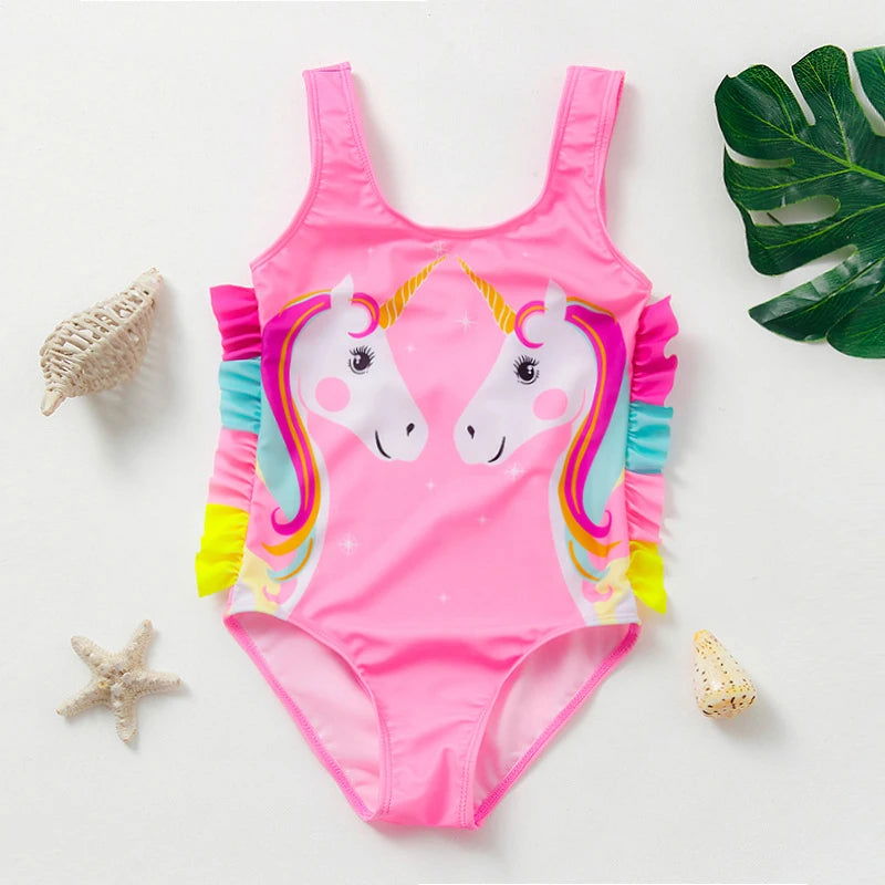 3-10years girls swimsuit 2023 fashion mermaid unicorn swimwear for children - Slobuy