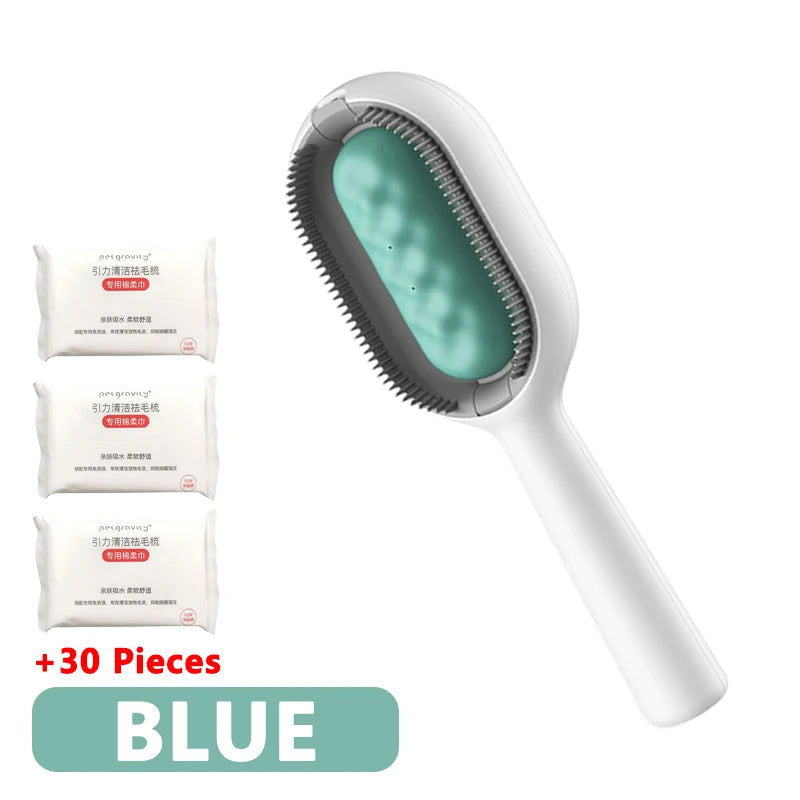 3-in-1 Cat Brush Long Hair Remover Brush for Dog Cat Silicone Pet Grooming Comb with Wipe and Water Tank Pet Product Accessories - Slobuy