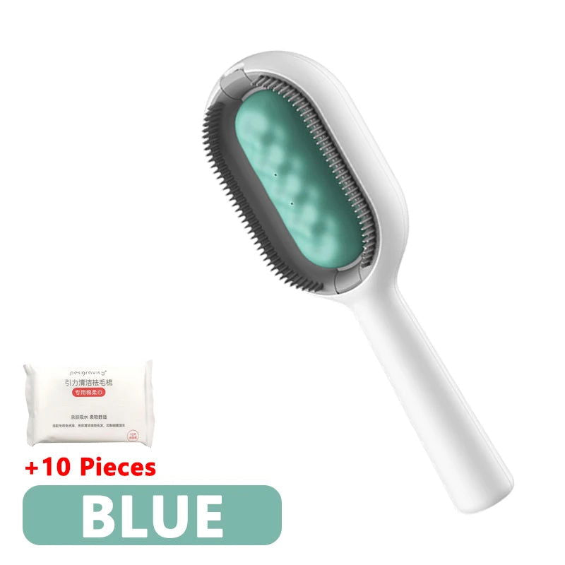 3-in-1 Cat Brush Long Hair Remover Brush for Dog Cat Silicone Pet Grooming Comb with Wipe and Water Tank Pet Product Accessories - Slobuy