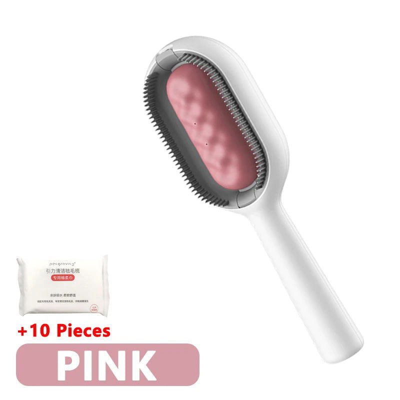 3-in-1 Cat Brush Long Hair Remover Brush for Dog Cat Silicone Pet Grooming Comb with Wipe and Water Tank Pet Product Accessories - Slobuy