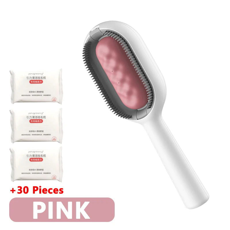 3-in-1 Cat Brush Long Hair Remover Brush for Dog Cat Silicone Pet Grooming Comb with Wipe and Water Tank Pet Product Accessories - Slobuy
