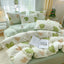 3-piece cartoon heart-shaped plant floral print set, a duvet cover and a pair of pillowcases (no padding), suitable for bedroom - Slobuy
