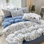 3-piece cartoon heart-shaped plant floral print set, a duvet cover and a pair of pillowcases (no padding), suitable for bedroom - Slobuy