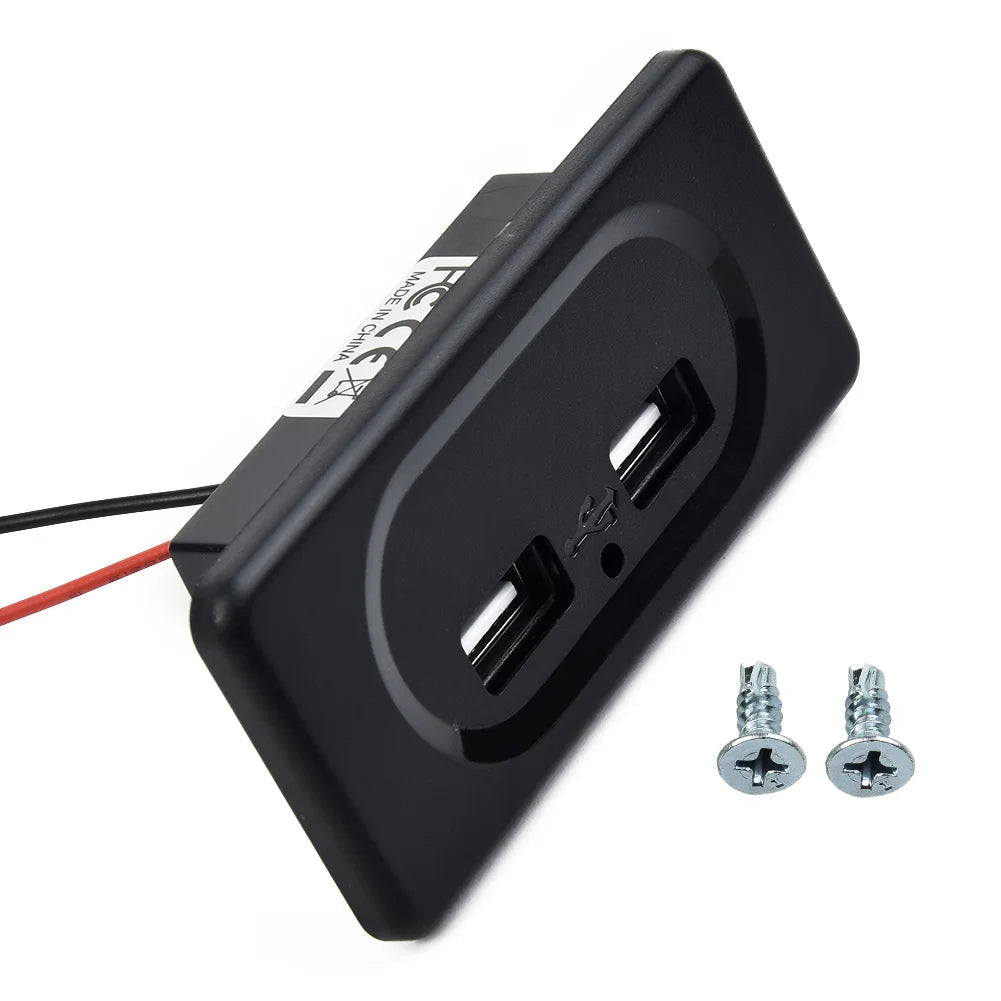 DC5V/3.1A Charging Socket Dual USB Ports  Plug Charger Socket For 12V Car Boat Motorhome Caravan Camping Accessories - Slobuy