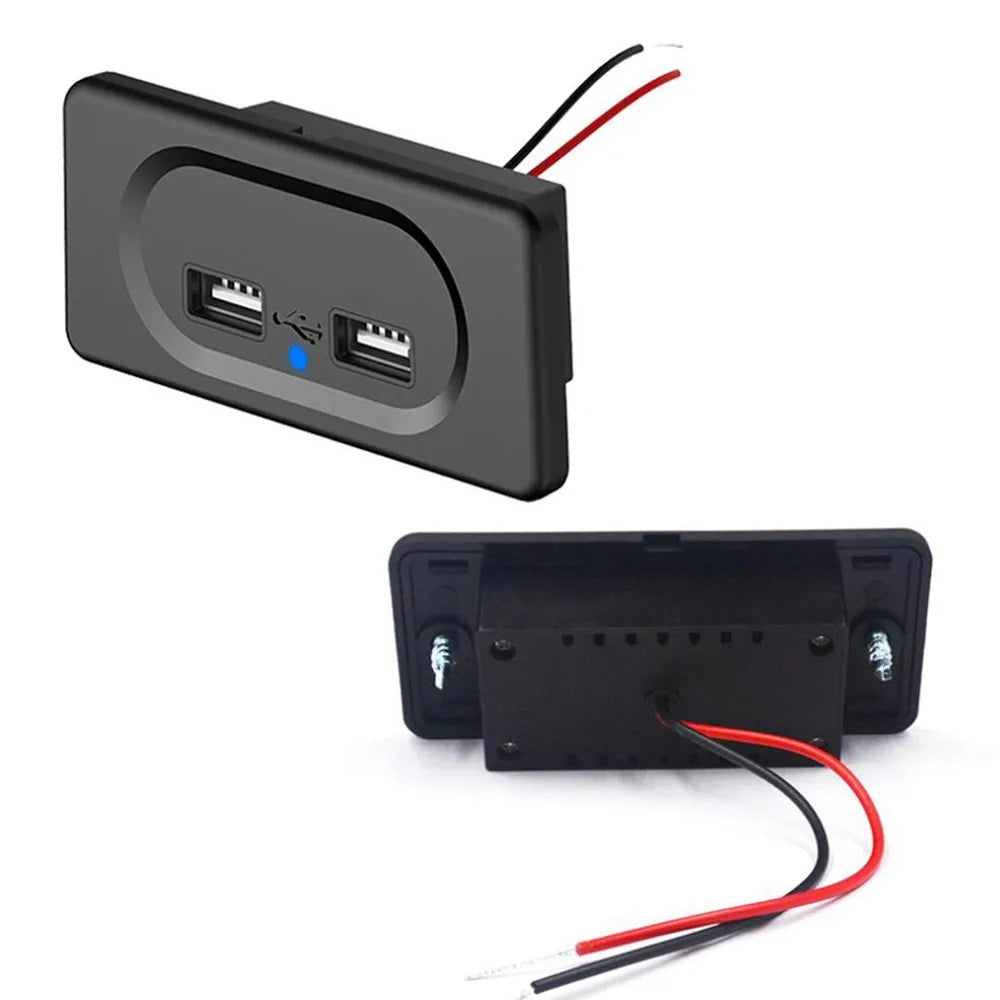 DC5V/3.1A Charging Socket Dual USB Ports  Plug Charger Socket For 12V Car Boat Motorhome Caravan Camping Accessories - Slobuy
