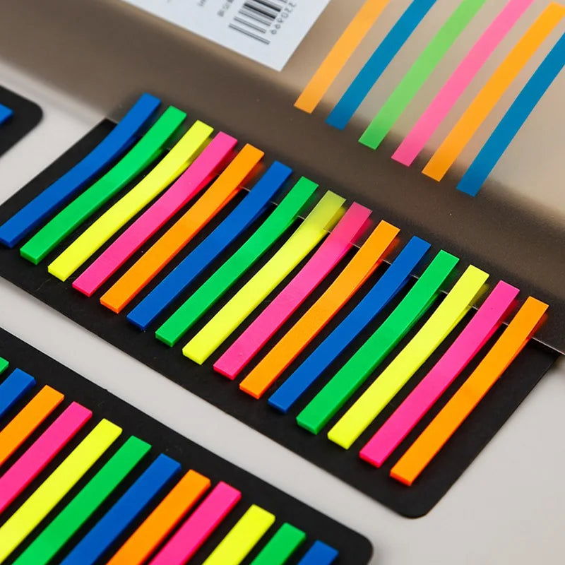 160/300PCS Colored Sticker Transparent Fluorescent Index Flag Label Stickers For Page Marking Program School Office Supplies - Slobuy