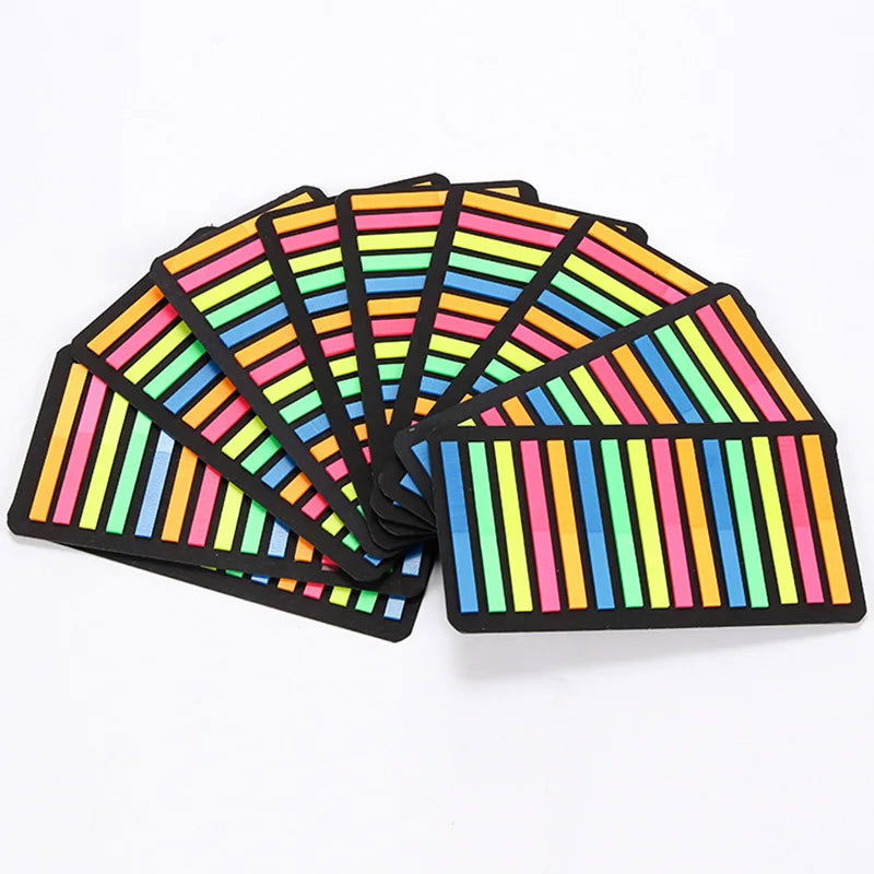 160/300PCS Colored Sticker Transparent Fluorescent Index Flag Label Stickers For Page Marking Program School Office Supplies - Slobuy