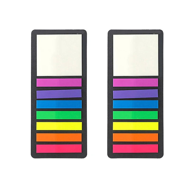 160/300PCS Colored Sticker Transparent Fluorescent Index Flag Label Stickers For Page Marking Program School Office Supplies - Slobuy