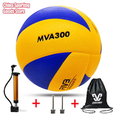 Boy Christmas Gift Volleyball ball,Model200/300, Super Hard Fiber, Brand, Competition, Size 5,Optional Pump + Needle + Net Bag - Slobuy