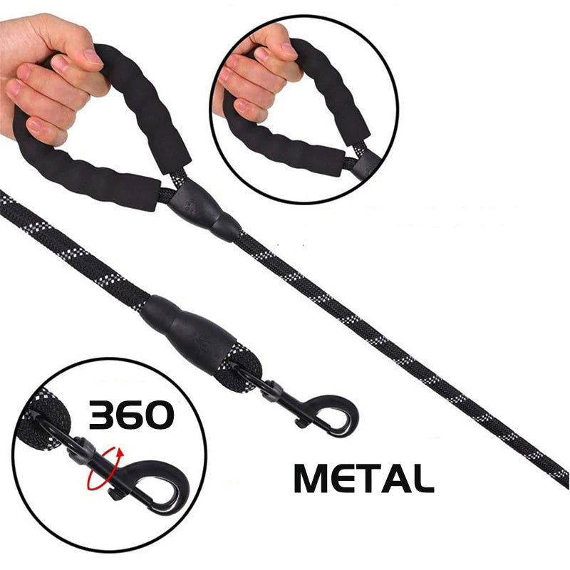 150/200/300cm Strong Dog Leash Reflective Pet Leashes Long Lanyard Walking Traction Rope for Puppy Small Medium Large Big Dogs - Slobuy